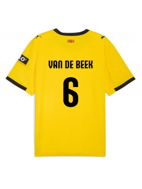 Moški Nogometna dresi replika Girona Donny van de Beek #6 Gostujoči 2025-26 Kratek rokav Moški Nogometna dresi replika Girona Donny van de Beek #6 Gostujoči 2025-26 Kratek rokav